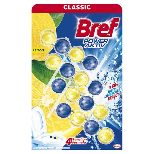 Уцінка. Туалетний блок Bref Сила актив Лимон Квадропак 200 г (50 г х 4 шт.)