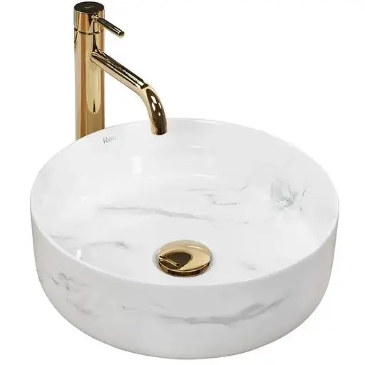 Умивальник Rea Sami nature marble накладний мармур REA-U6606, Мармур - фото 1