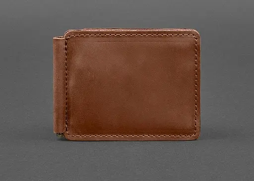 Кожаный портмоне 13.0 зажим Светло-коричневый Crazy Horse - фото 1