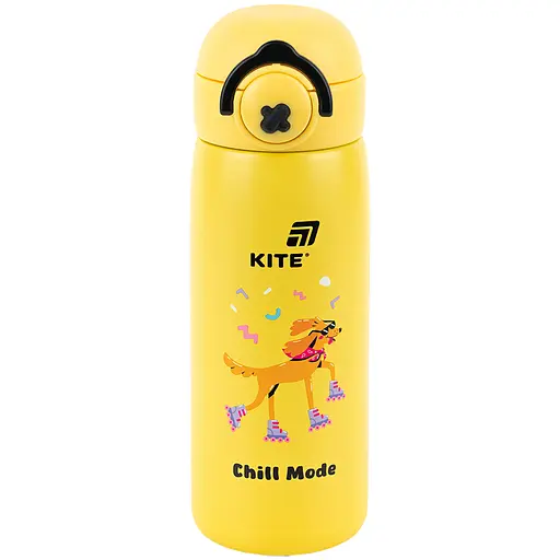 Термос с кнопкой Kite Chil mode желтый 430 мл (K25-1221-2)