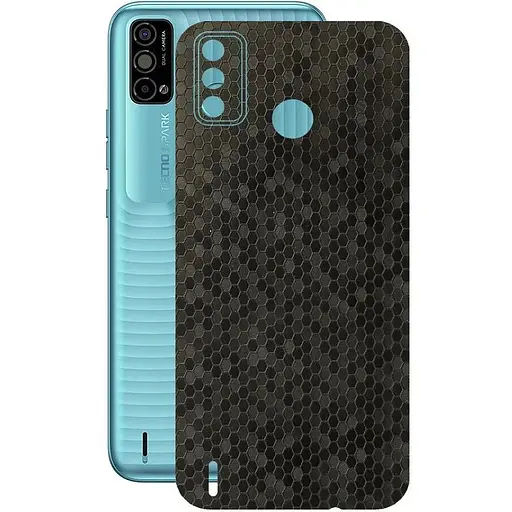 Защитная пленка StatusSKIN для Tecno Spark Go 2021 Корпус Винил Соты черные - фото 1