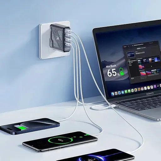 Зарядное устройство Remax Mecha Warrior GaN 120W 3C+1A RP-U107 - фото 6