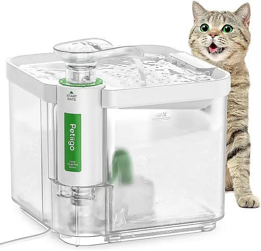 Ультратихий фонтан Petiigo Cat Water Fountain 85 унцій для хатніх тварин, поїльник для тварин