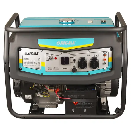 Бензиновий генератор Sigma 6.0/6.5 кВт, однофазний, ручний/електро запуск, з виведенням під АВР (5710331) - фото 7