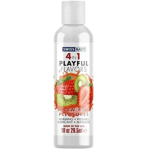 Лубрикант на водній основі Swiss Navy 4 in 1 Straw-Kiwi Pleasures 29.5 мл