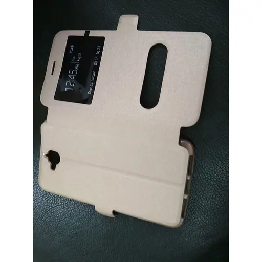 Чохол-книжка Meizu M5s 2 вікна обкладинка підставка золотиста - фото 5