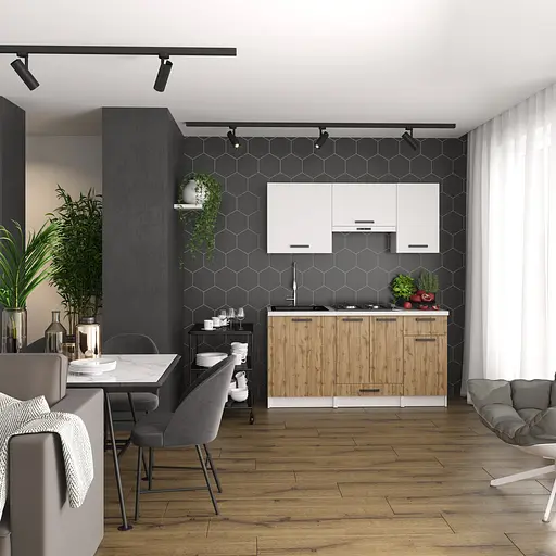 Кухня модульная MebelStar Nika 1,6 м Аляска белый/Дуб тахо (MBS-1449) - фото 2