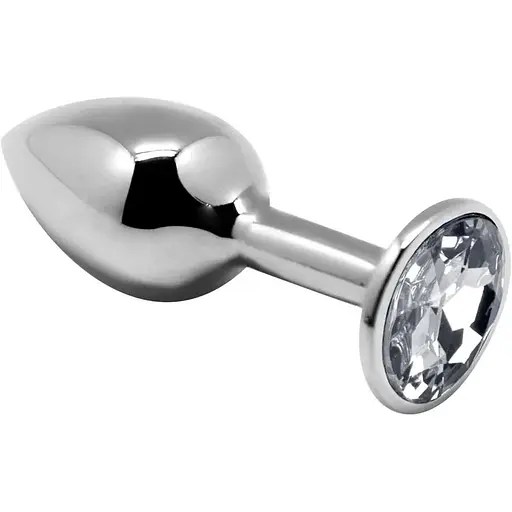 Металева анальна пробка Alive Mini Metal Butt Plug з кристалом White S