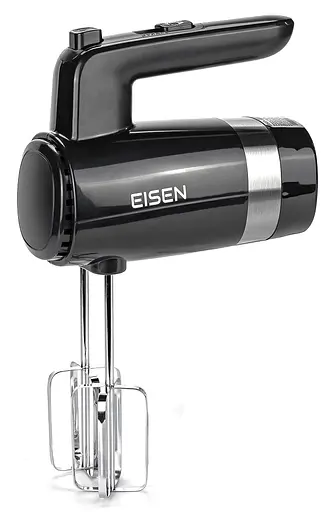 Миксер Eisen EHM-50, Black|Silver, 500W, ручной, 5 скоростей, венчики, крюки для замеса теста, подставка для насадок, защита от перегрева - фото 4