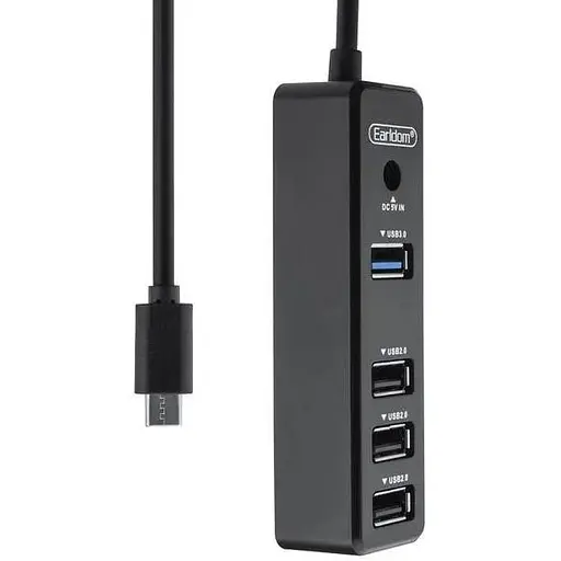 Хаб разветвитель мультипортовый адаптер Earldom Usb-C на 4 Usb выхода et-Hub08 4 in 1 Hub - фото 1