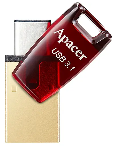 Flash Drive Apacer AH180 64GB (AP64GAH180R-1) Red (6401718) - фото 1