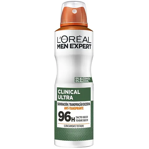 Дезодорант-антиспірант для тіла, захист від поту до 96 годин L'Oreal Paris Men Expert Clinical Ultra 96H 150 мл - фото 1
