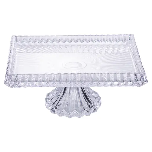 Фруктовница на ножке Yiwu прямоугольная из толстого стекла HP-19-147