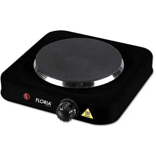 Настільна плита Floria ZLN2829 чорний, 1500 Вт, електрична, чавун, механічне керування, діаметр поверхні нагріву 18,5 см, захист - фото 1