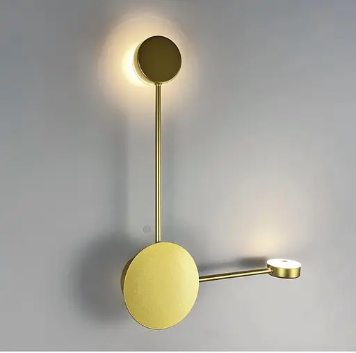 Бра в золотистому кольорі Line F на 2 плафони Арт. WJ 013/2 GD - фото 2