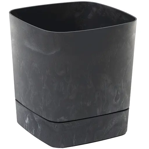 Вазон Lamela Clima з підставкою 25х25х24.3 см чорний бетон (9711420) - фото 1