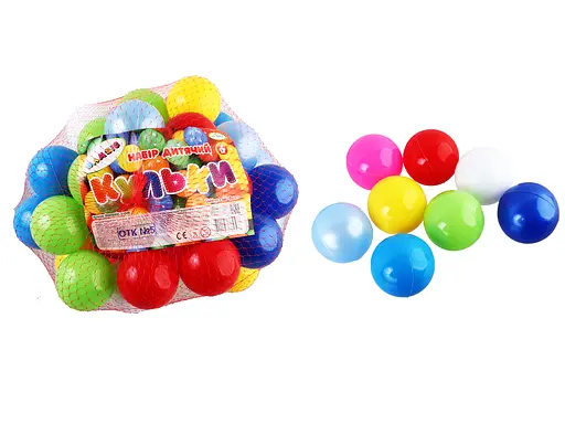 Набір кульок Бамсик, 50 шт., d6 см, в сітці, 25x25x23 см, 0263