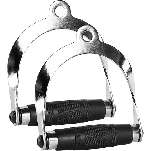 Ручка York Fitness для тяги з гумовою рукояткою, хром - фото 2