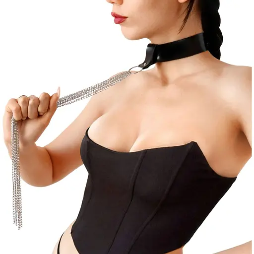 Сексуальный чокер с цепями Art of Sex - Stormy chain and Leather - фото 2