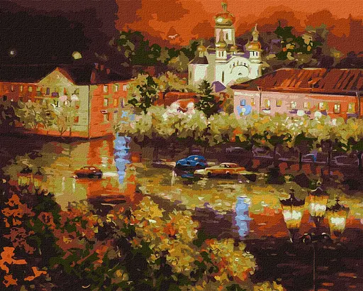 Набір для розпису по номерах Вечірнє місто, 40x50 см, КНО3630