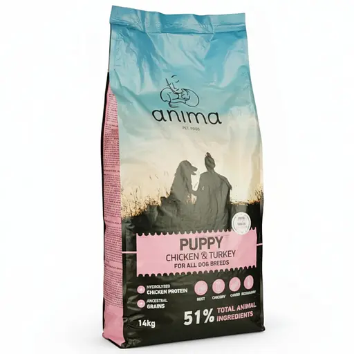 Сухий корм для цуценят Anima курка та індичка з рисом 14 кг - фото 2