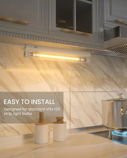 Bonlux 4W S15s Світлодіодні лампи 284 мм Теплий білий 2800K 60W S15 Заміна лампи S15s Fitting Lamp T25 Трубчаста прозора - фото 4