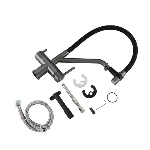 Змішувач для кухні на дві води Gappo G4398-89 сталь Графітовий хром - фото 8