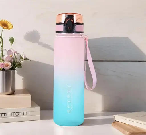 Пляшка для води з градієнтом для спорту та фітнесу 750 мл рожево-синя  - фото 1