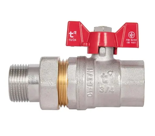 Кран шаровой Thermo Alliance "Американка" Standart 3/4" ВН прямой, PN40, бабочка SD220W20 - фото 2