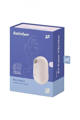 Вакуумний кліторальний стимулятор з вібрацією Satisfyer Pro To Go 2 Beige бежевий - фото 6