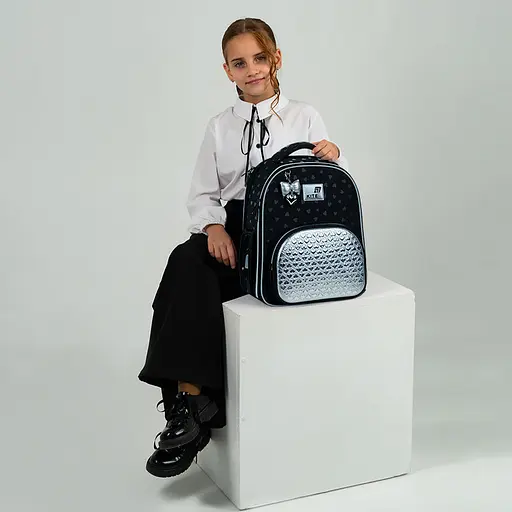 Рюкзак школьный каркасный Kite Education Black&Silver (K26-556M-2) - фото 16