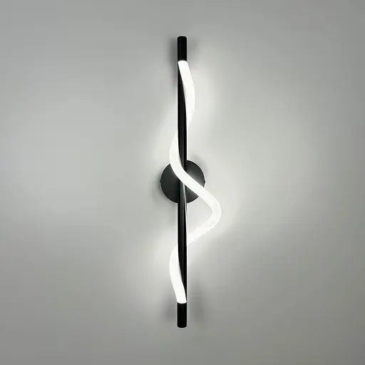 Чорне бра із обплетеним неоном 60 см Арт. W 202/600 BK Line F - фото 5