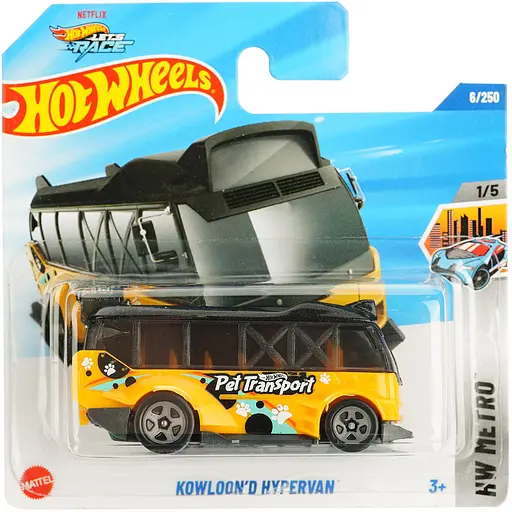 Базовая машинка Hot Wheels HW Metro Kowloon'd Hypervan черно-желтая (5785) HYX75-N521    