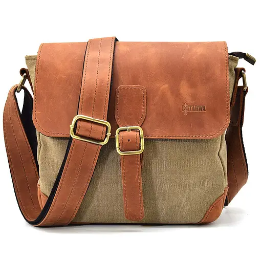 Чоловіча шкіряна сумка через плече TARWA 25х26х8.5 см sum0025893 - фото 1