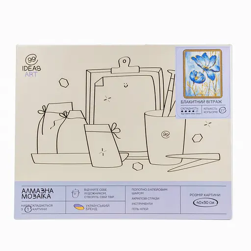 Набір з алмазною мозаїкою "Блакитний вітраж" 40*50 см, IDEA2-CK6524, ТМ "99IDEAS" - фото 4