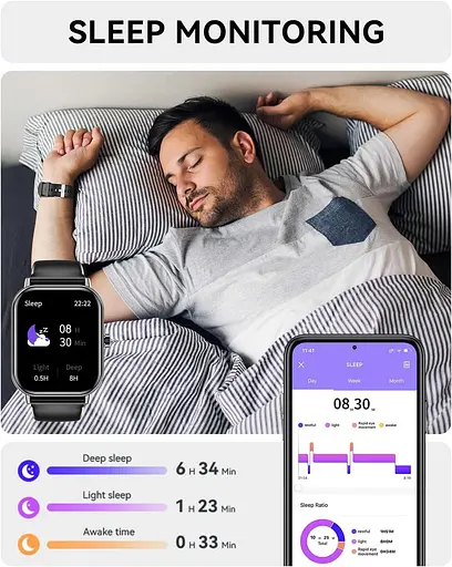 Розумний годинник (відповісти/скликати), 2024 Найновіший 1,85" Розумний годинник для чоловіків і жінок IP67 Водонепроникний - фото 7