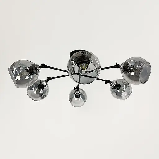 Світильник у чорному корпусі на 6 графітових плафонів | Арт. 51810/6 CH+BK+GR | Line F - фото 6