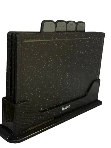 Набір обробних дощок Magio MG-1255B на підставці щільні 5 предметів Чорний - фото 2