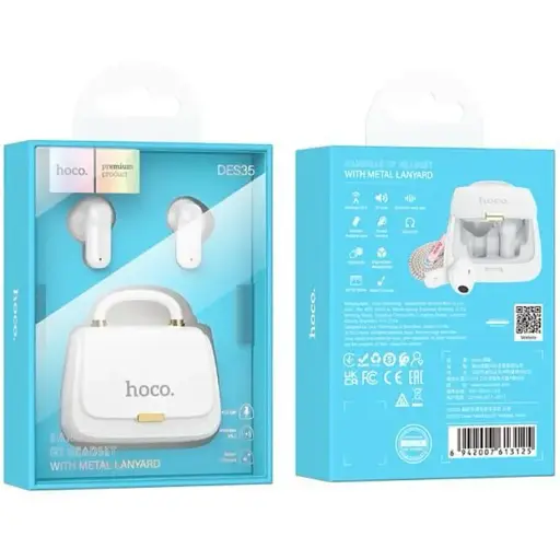Наушники Hoco DES35 Dawn handbag BT headset White - фото 6