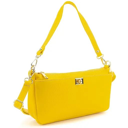 Компактне шкіряне жовте кросбоді Firenze Italy F-IT-9568Y