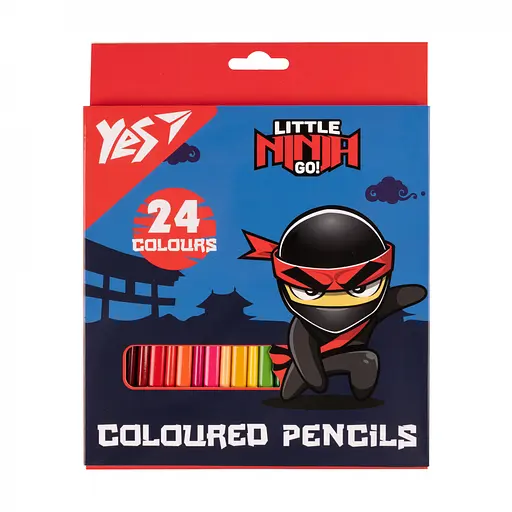 Олівці кольорові Yes Ninja, 24 кольори, синій
