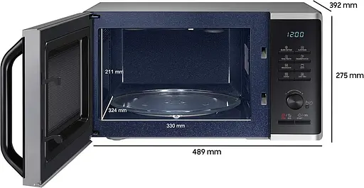 Мікрохвильова піч Samsung MG2AK3515AS/EG з грилем, 800 Вт, 23 місця для приготування їжі, ширина 49 см, швидке розморожування - фото 2