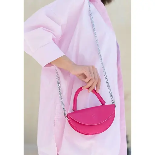 Женская кожаная сумка Сhris micro фуксия - фото 1