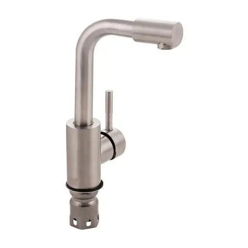 Смеситель для умывальника Г-образный гусак Ø35 Wezer EKO1B-01 1/10 Нержавеющая сталь - фото 2