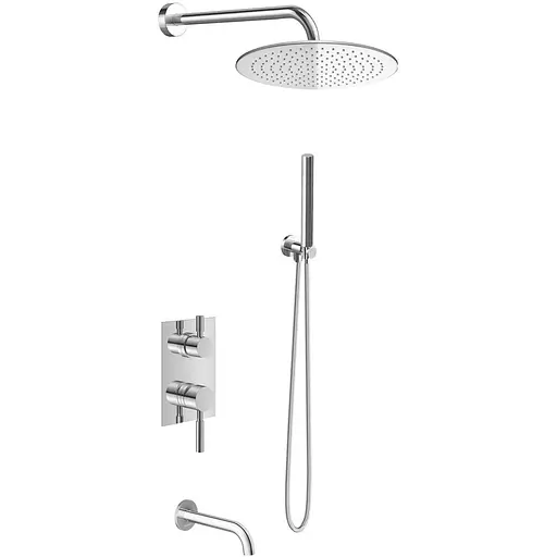 Душева система Kohlman Roxin 20 chrome + BOX прихованого монтажу KPL-QW211RR20, Хром - фото 1