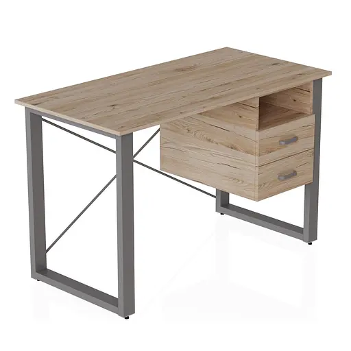 Письмовий стіл із ящиками Ferrum-decor Оскар 750x1400x600 метал Сірий ДСП Дуб Сан-Марино 16 мм (FRD-103249) - фото 3