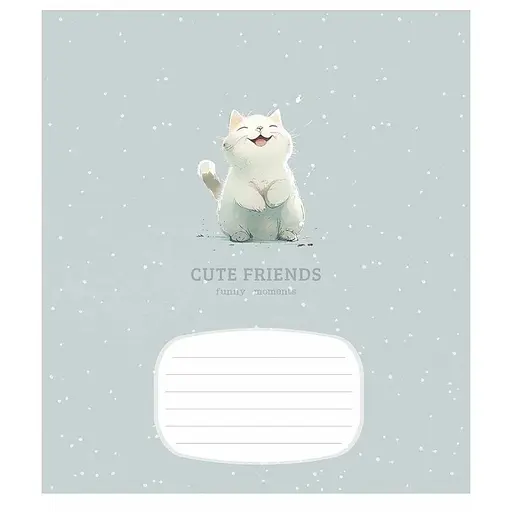 Зошит учнівський "Cute friends" 012-3292K-5 в клітинку, 12 аркушів