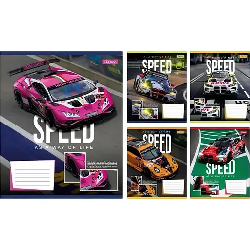 Зошит учнівський "Speed as a way of life" 1B 768012 12 аркушів Різнокольоровий 1 шт. в асортименті - фото 1
