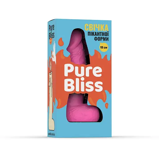 Свічка у вигляді члена Pure Bliss Mini Pink 15 см - фото 6