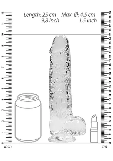 Фалоімітатор Realrock Crystal Clear 9" 22 см прозорий - фото 5